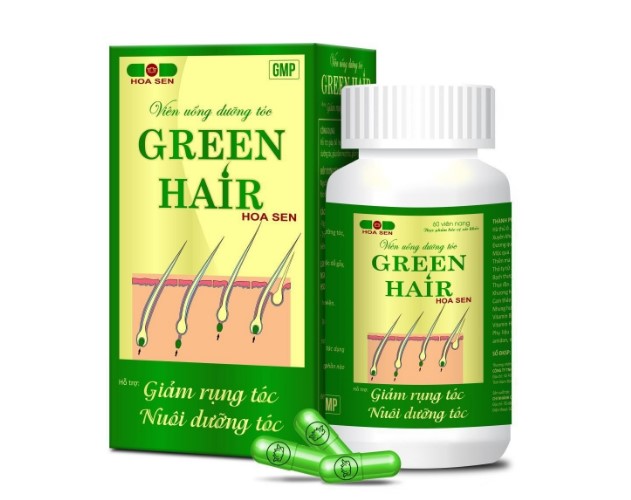 Chăm sóc tóc với Viên uống Green Hair Hoa Sen