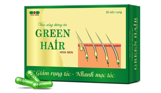 Viên uống dưỡng tóc Green Hair Hoa Sen dạng vỉ